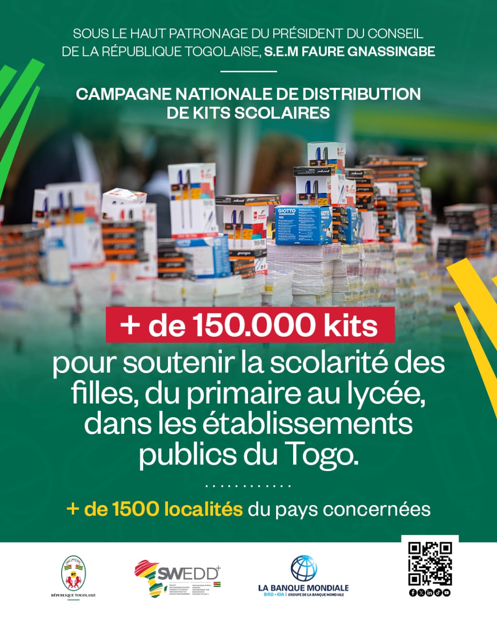 Togo : 150 000 filles recevront des kits scolaires